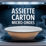 Assiette en carton micro onde dans four avec vapeur
