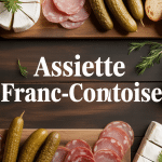 assiette franc comtoise avec fromages charcuteries sur planche en bois