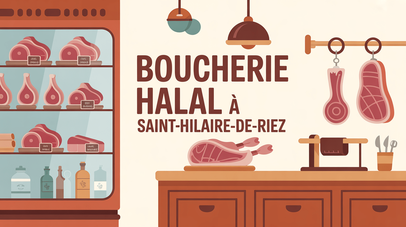 boucherie halal saint hilaire de riez vitrine illustration
