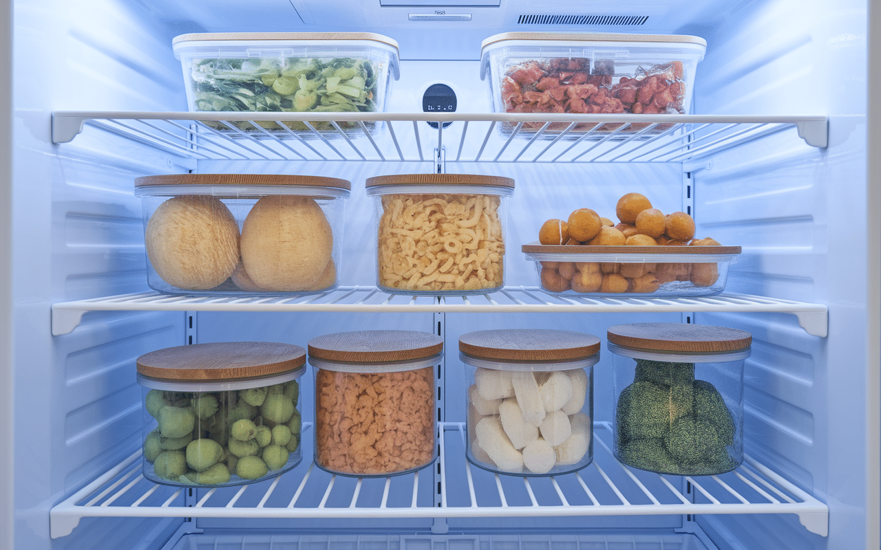 Semoule cuite conservee en boite hermetique refrigerateur