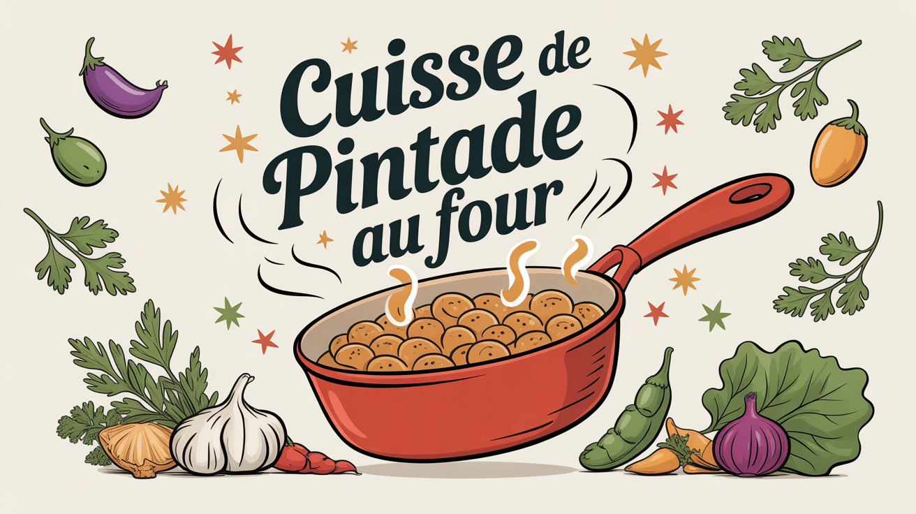 Cuisse de pintade au four sortie du four avec légumes
