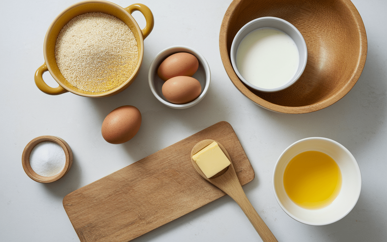 ingrédients recette millas à la poêle sur plan de travail