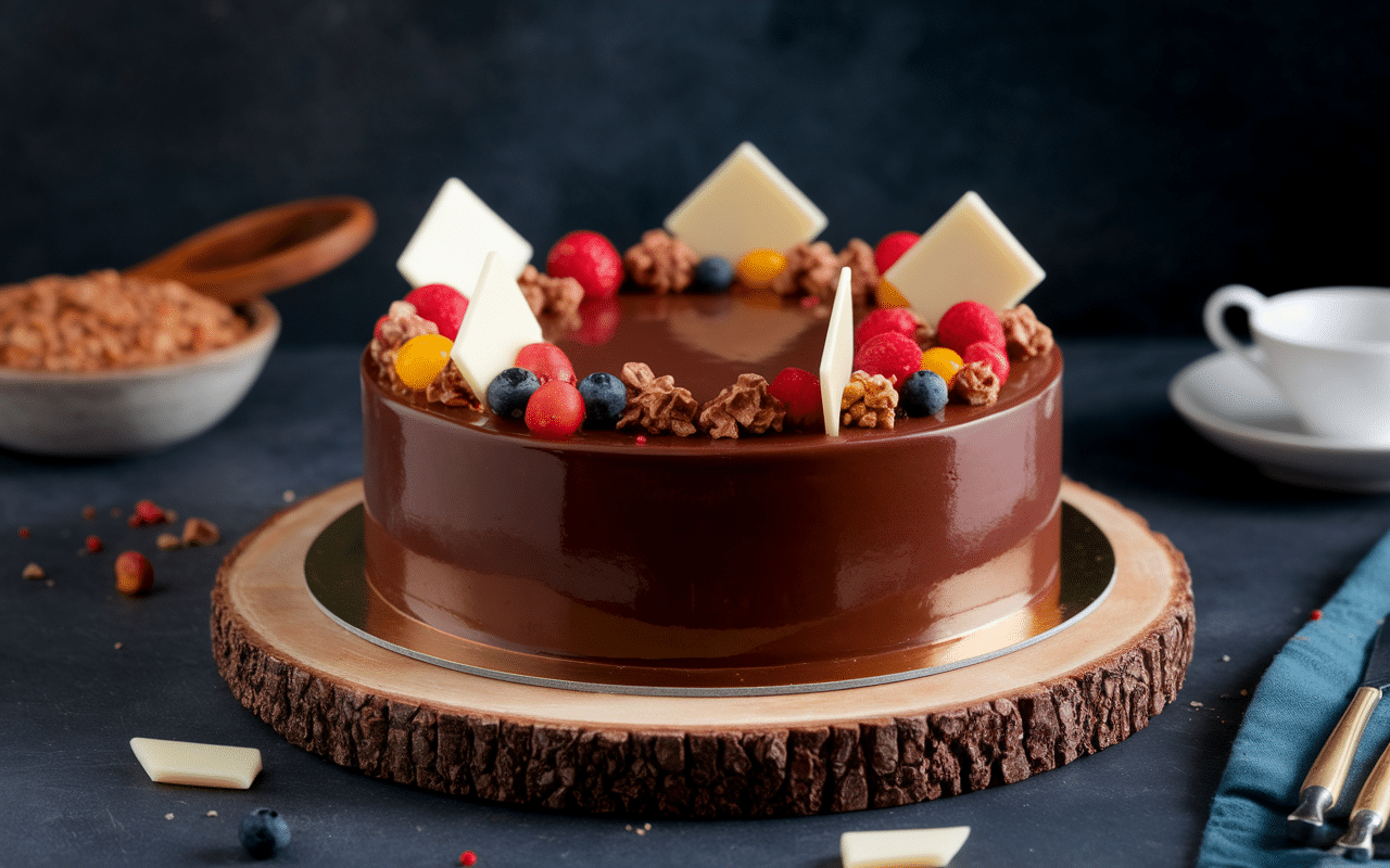 gâteau chocolat sans cuisson 3 ingrédients noisettes fruits secs