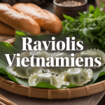 Raviolis vietnamiens translucides dans un panier en bambou