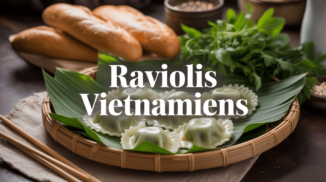 Raviolis vietnamiens translucides dans un panier en bambou