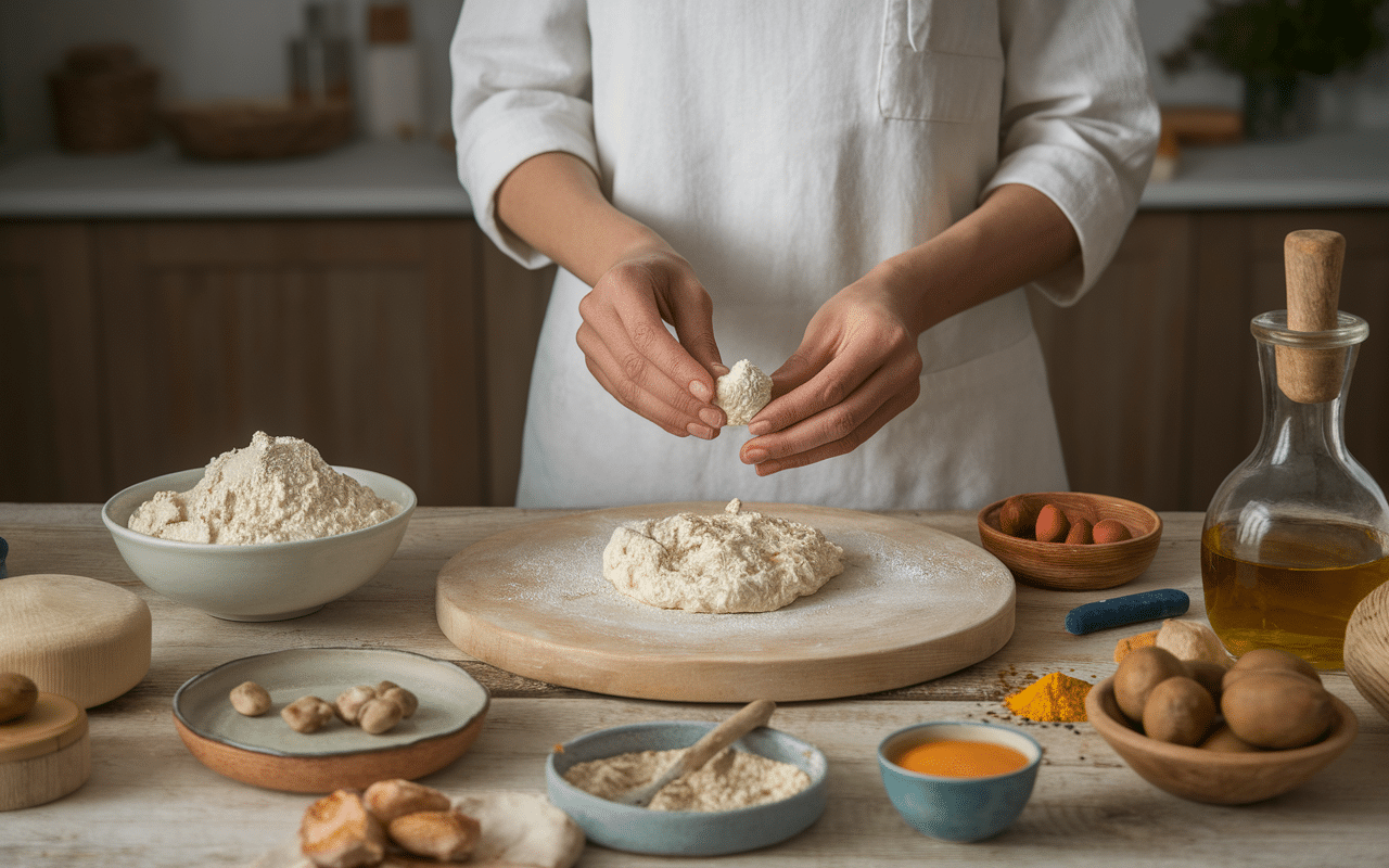 recette galette juif mains pétrissent pâte
