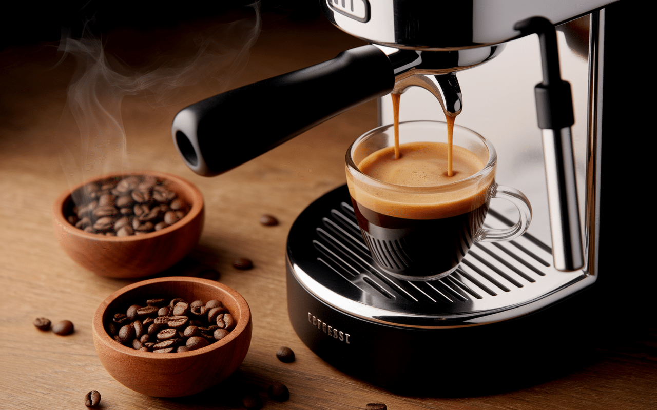 saeco lirika gros plan espresso crème grains