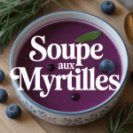 Bol de soupe aux myrtilles ambiance cosy