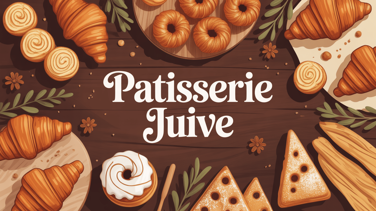Table avec patisserie juif variée et décor chaleureux