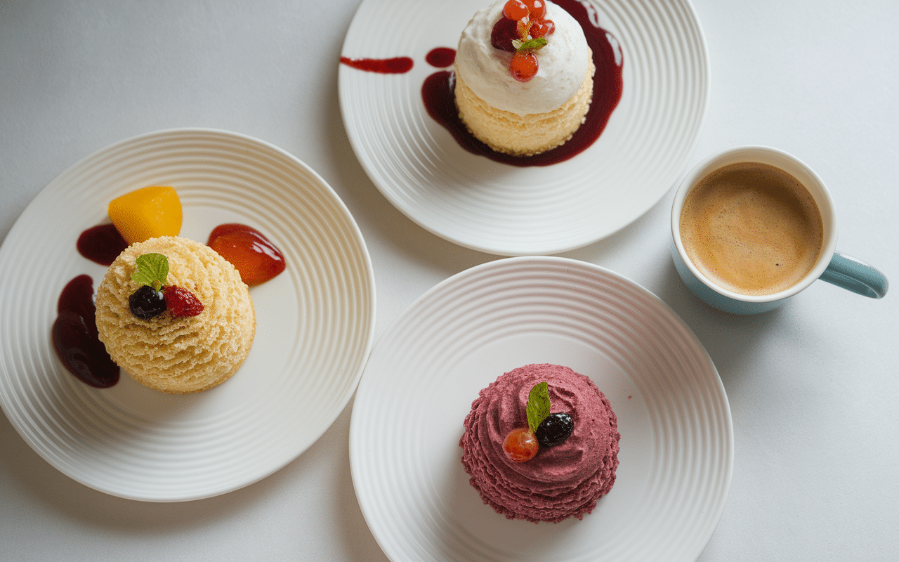 assiettes variantes recette millas à la poêle dessert