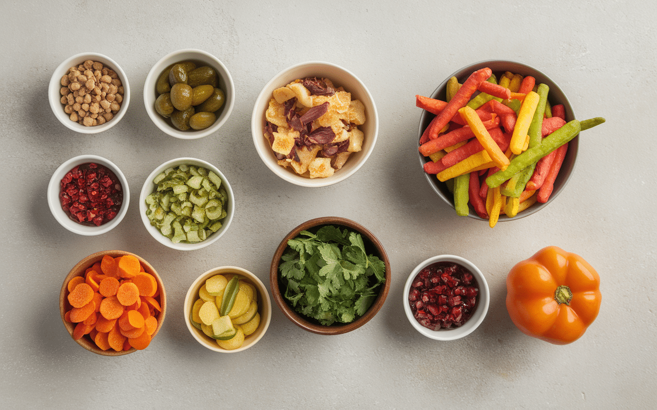 Accompagnement hot dog healthy legumes chips pickles