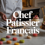 Chef patissier francais en cuisine, desserts élégants