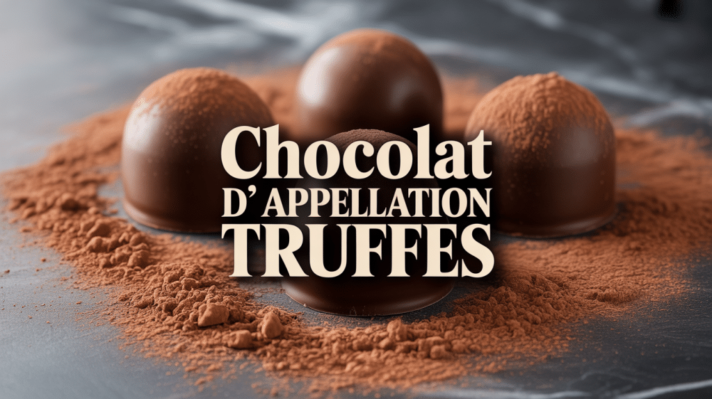 chocolats d'appellation truffes artisanales sur marbre