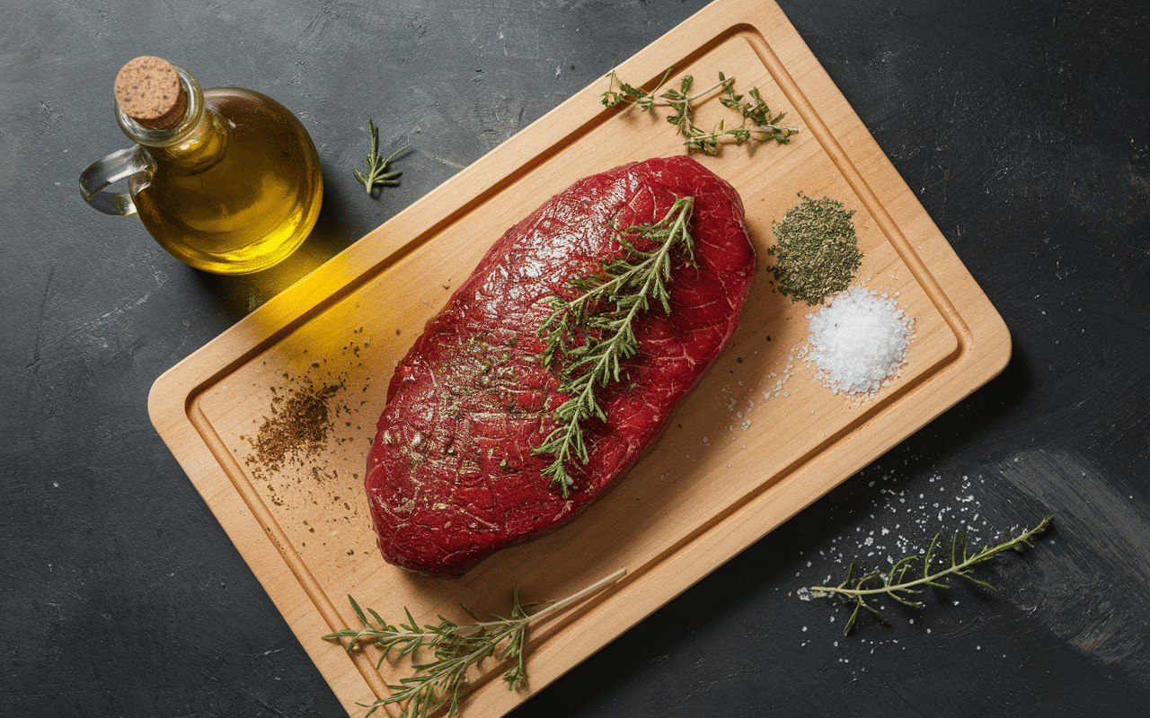 piece entrecote au four crue et assaisonnement