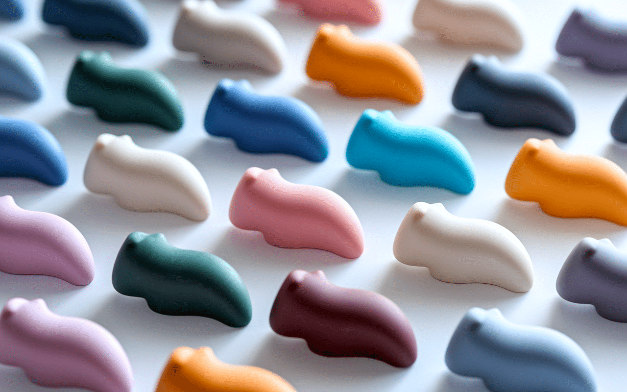 Différents moules ours guimauve silicone empreintes visibles