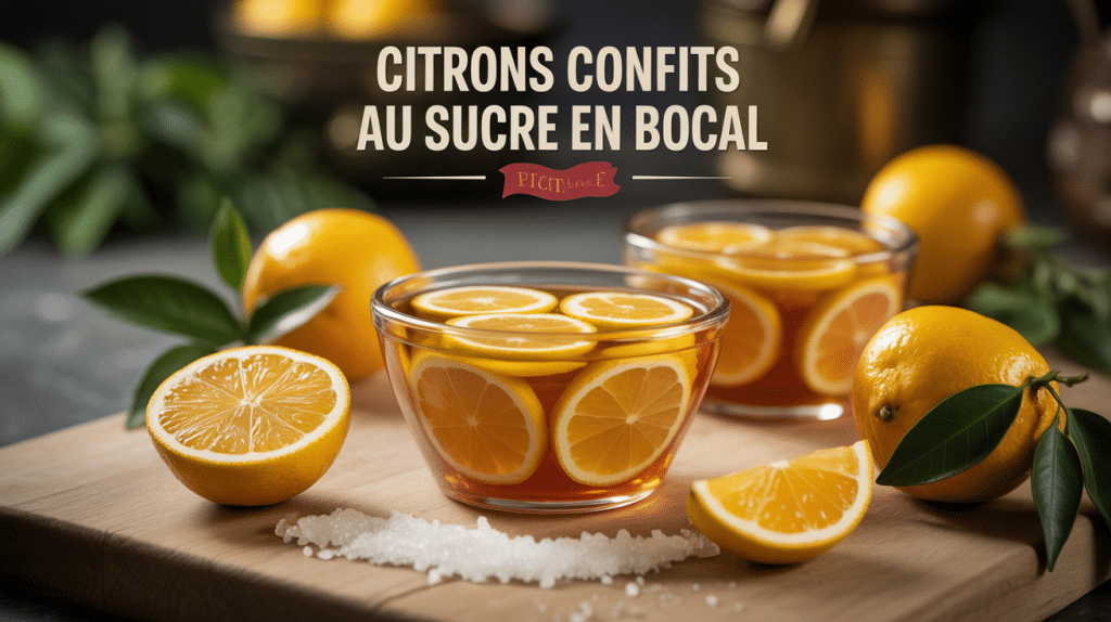 Bocaux citron confit sucre en bocal cuisine