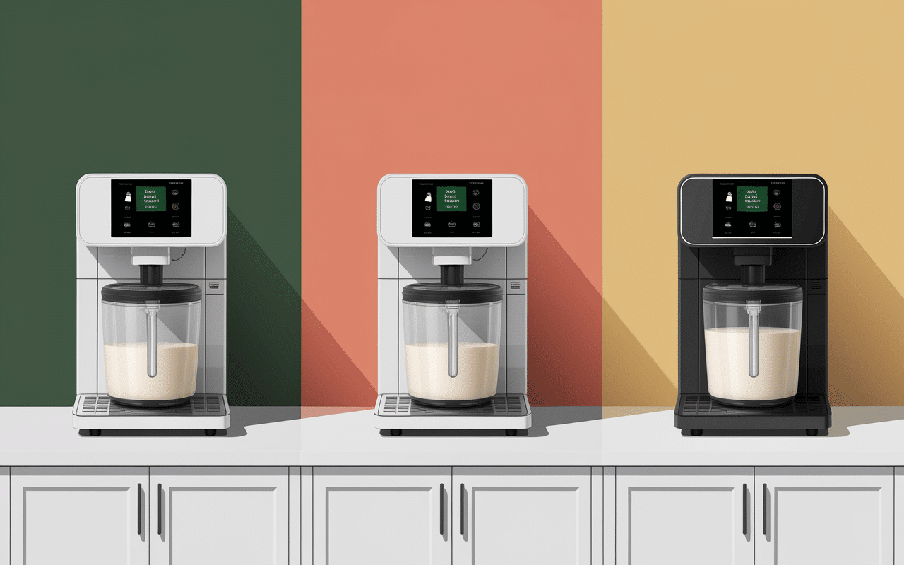 Comparatif de machines à lait végétal sur comptoir