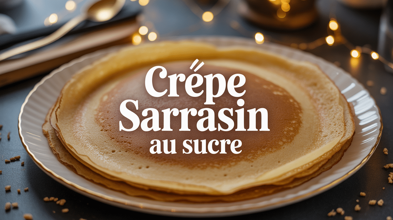 crepe sarrasin sucre dorée sur assiette moelleuse