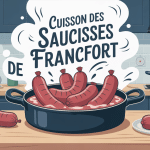 Cuisson saucisse de Francfort dans eau frémissante