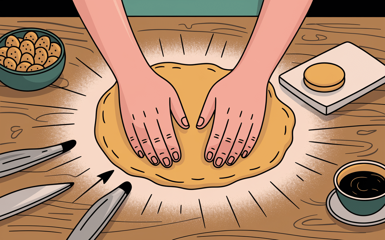 Dégazer une pâte à brioche mouvements mains