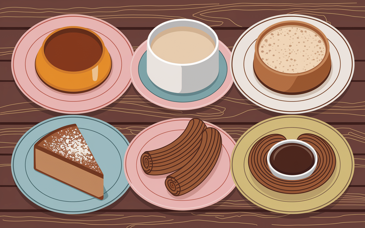 Cinq desserts espagnols classiques après paella