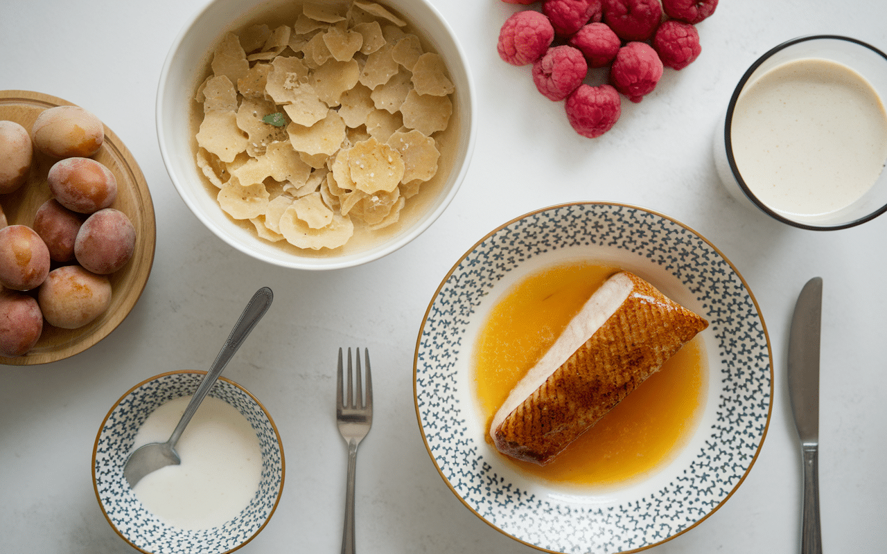 preparation flocon d avoine yaourt miel étape garniture