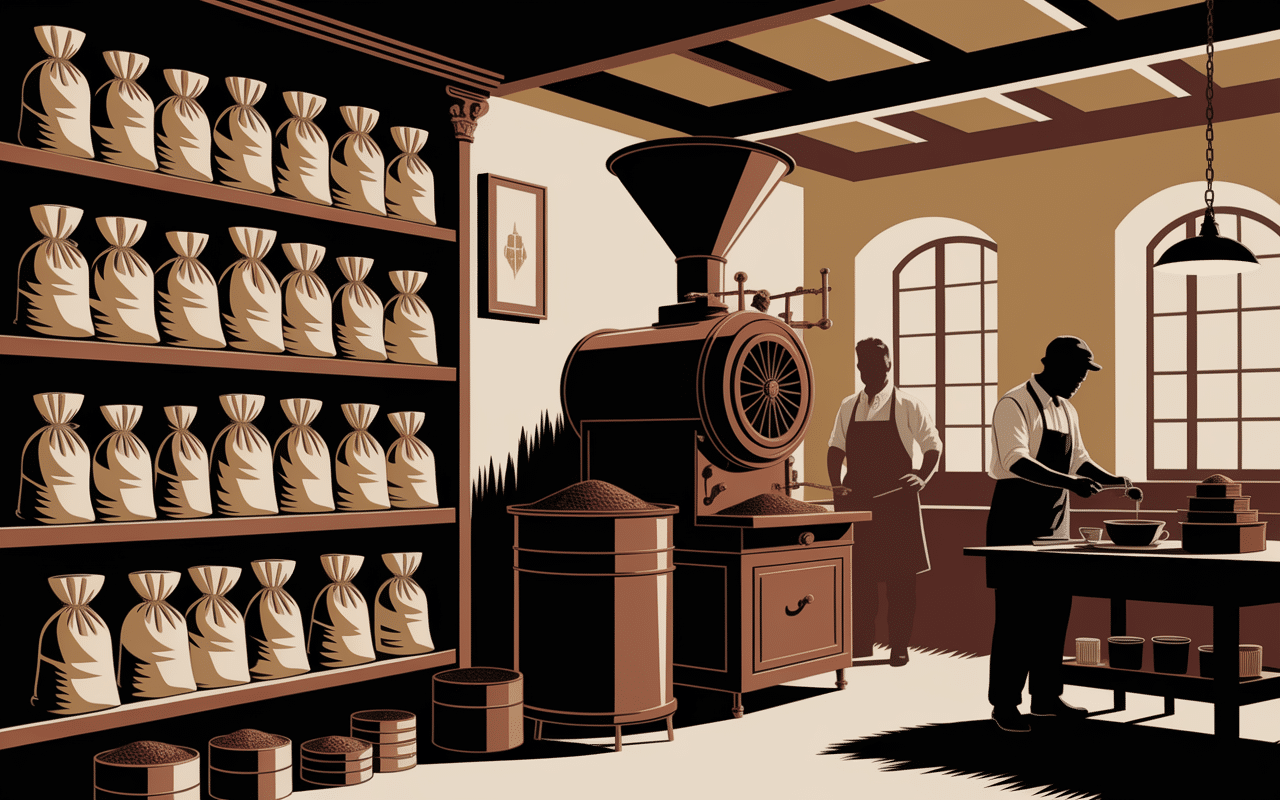 torréfaction vintage kimbo café artisans grains