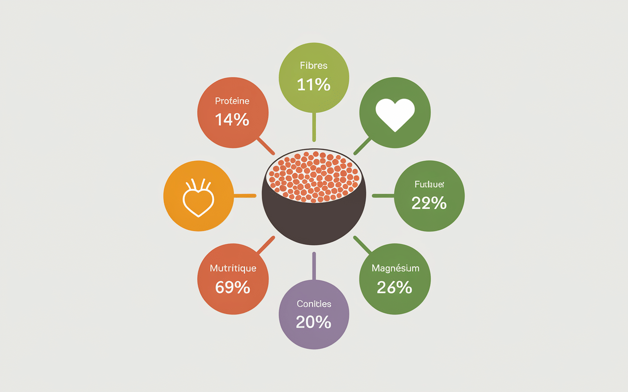 nutriments lentilles corail au lait de coco recette infographie