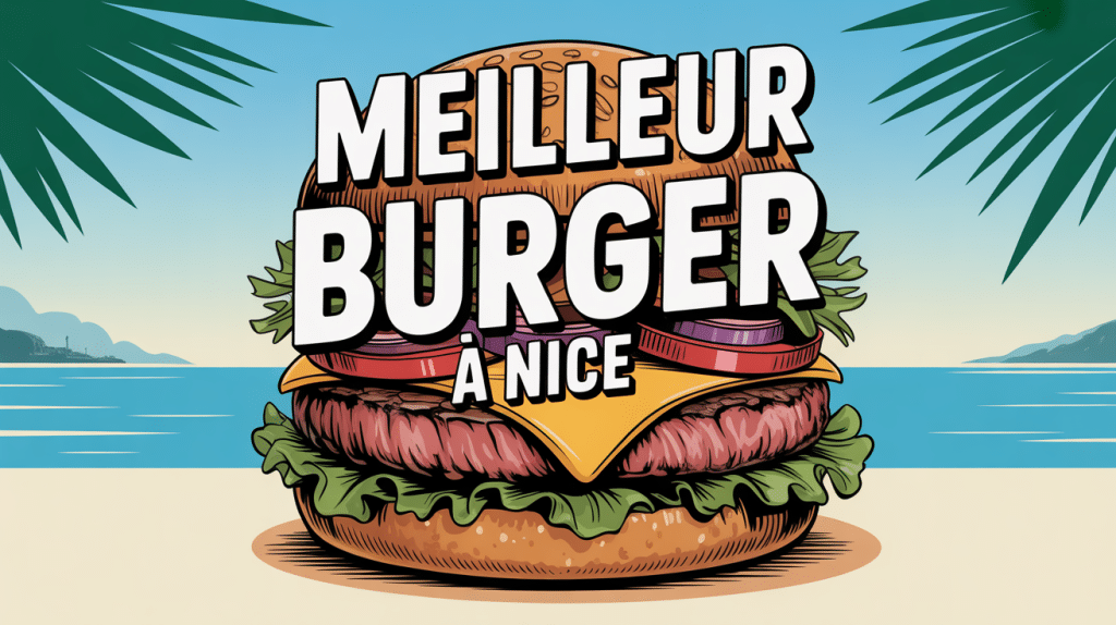 Meilleur burger Nice avec pain brioché et fond méditerranéen