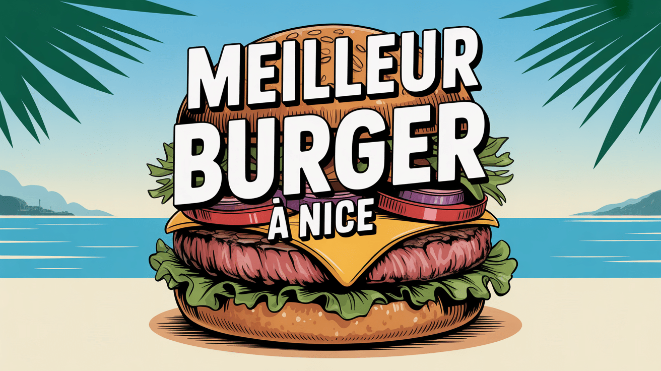 Meilleur burger Nice avec pain brioché et fond méditerranéen