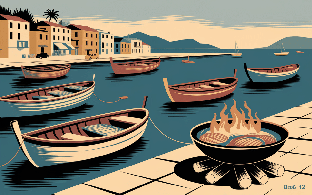 origine recette fideua catalane port pêche vintage