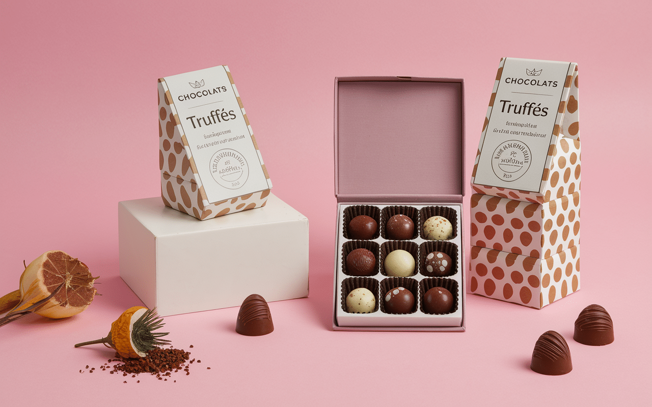 packaging certifié chocolats d'appellation truffes