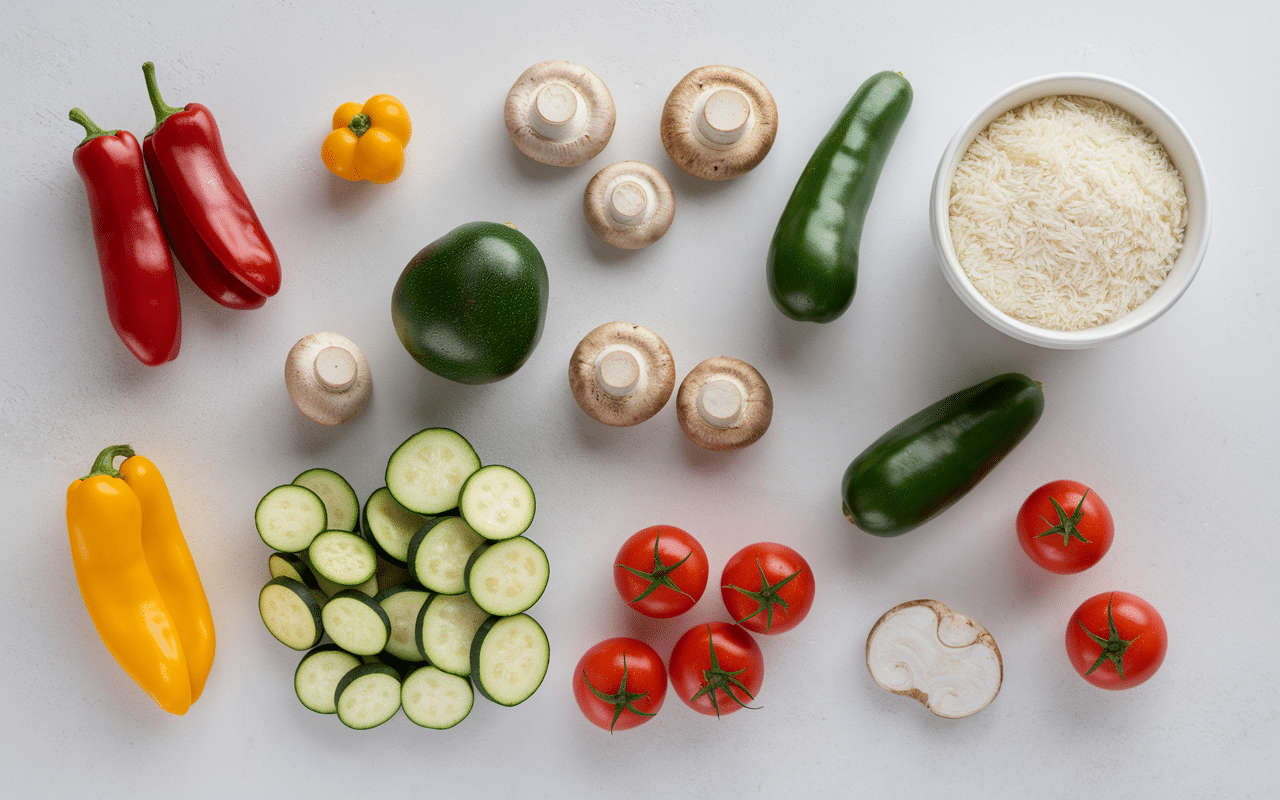 pierrade accompagnement avec légumes colorés et féculents