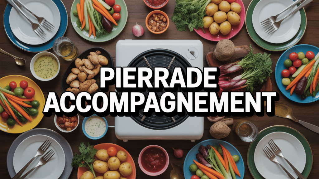 table pierrade accompagnement légumes sauces ambiance chaleureuse