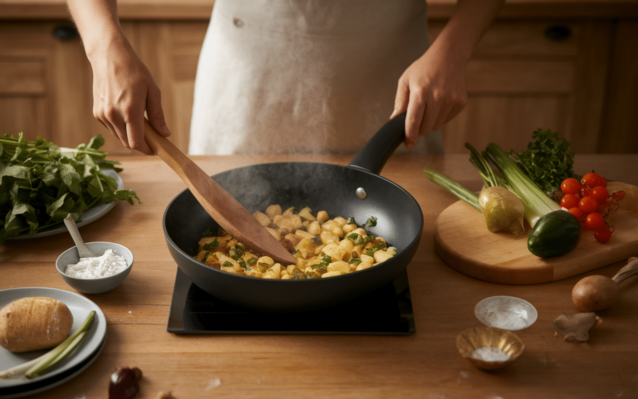 préparation salade sarladaise poêle gésiers pommes cuisine