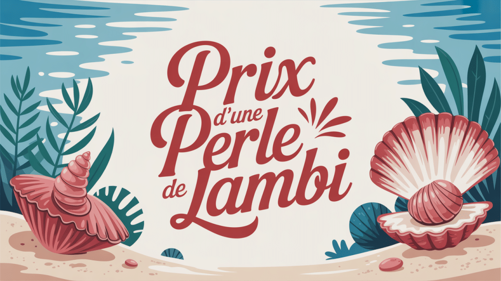 prix perle de lambi sur coquillage tropical sable