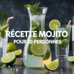 recette mojito pour 10 personnes grande carafe verre et ambiance fête