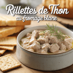 Bol de rillettes de thon fromage blanc avec pain grillé