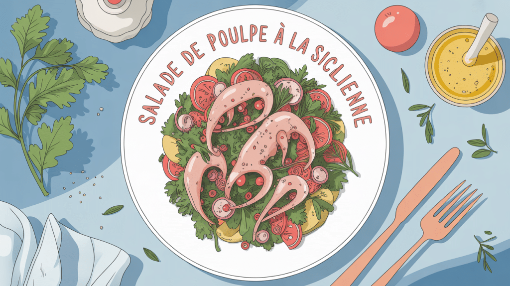 salade de poulpe à la sicilienne colorée élégante
