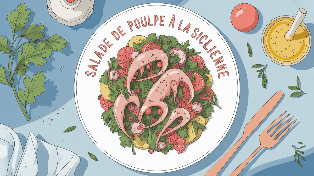 salade de poulpe à la sicilienne colorée élégante