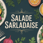 assiette de salade sarladaise généreuse sur fond élégant