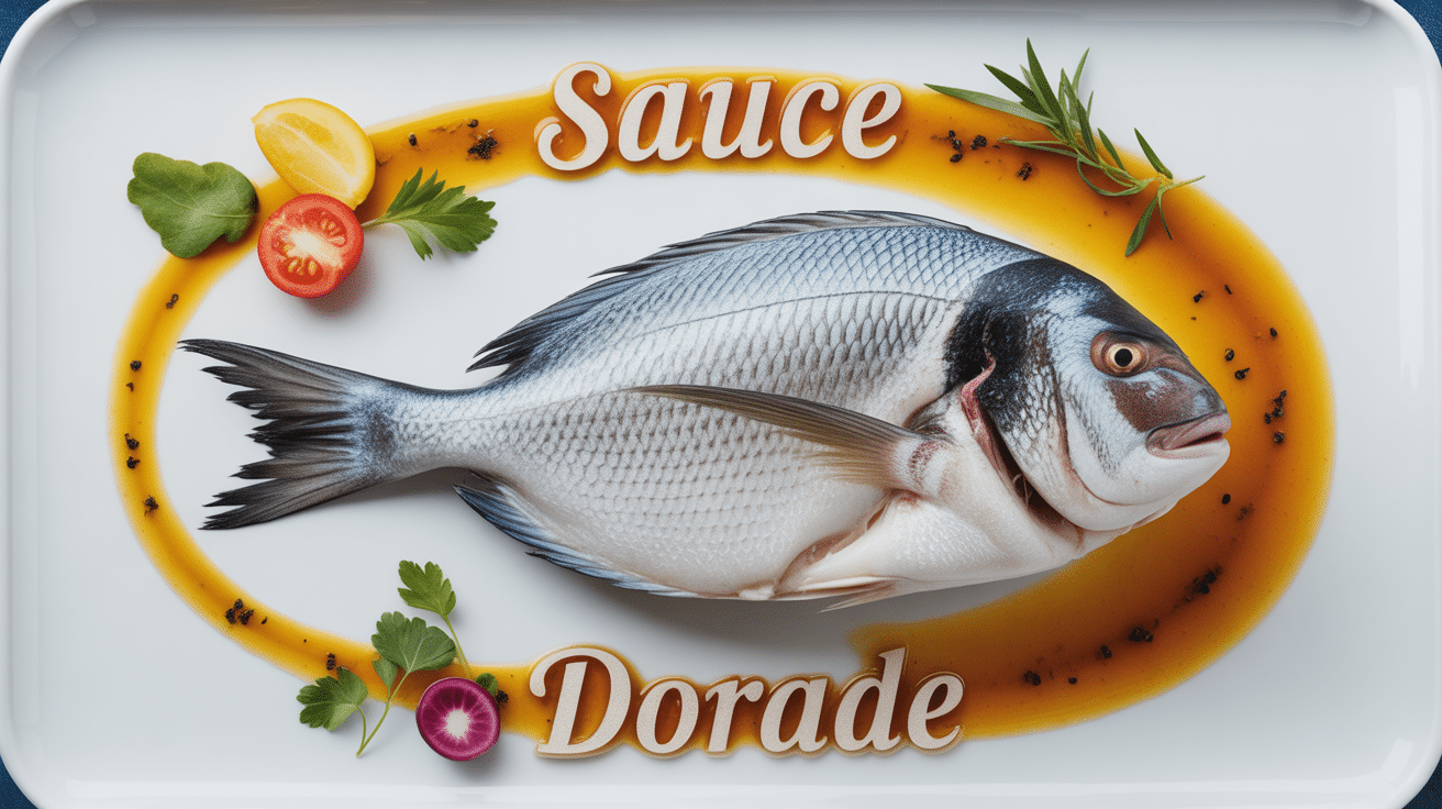 dorade entière avec sauce dorade et légumes