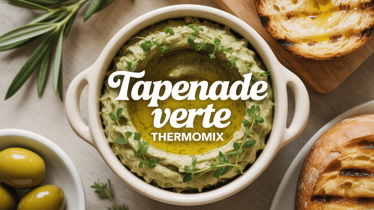 tapenade verte thermomix vue dessus bol crème