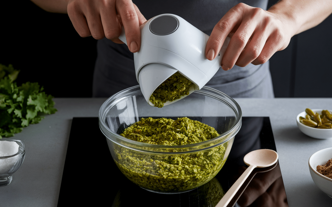 préparation tapenade verte thermomix texture robot