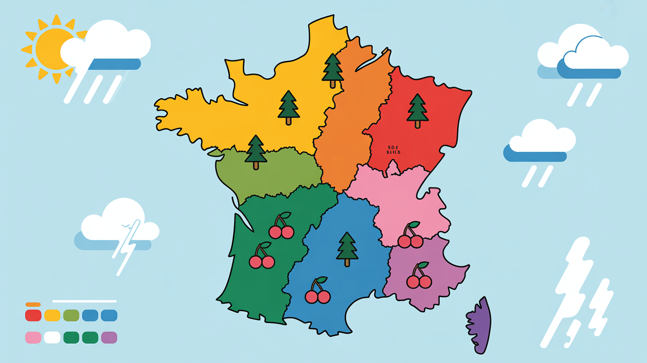 Carte variétés cerise par région France
