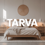 Chambre moderne avec meubles tarva en bois clair