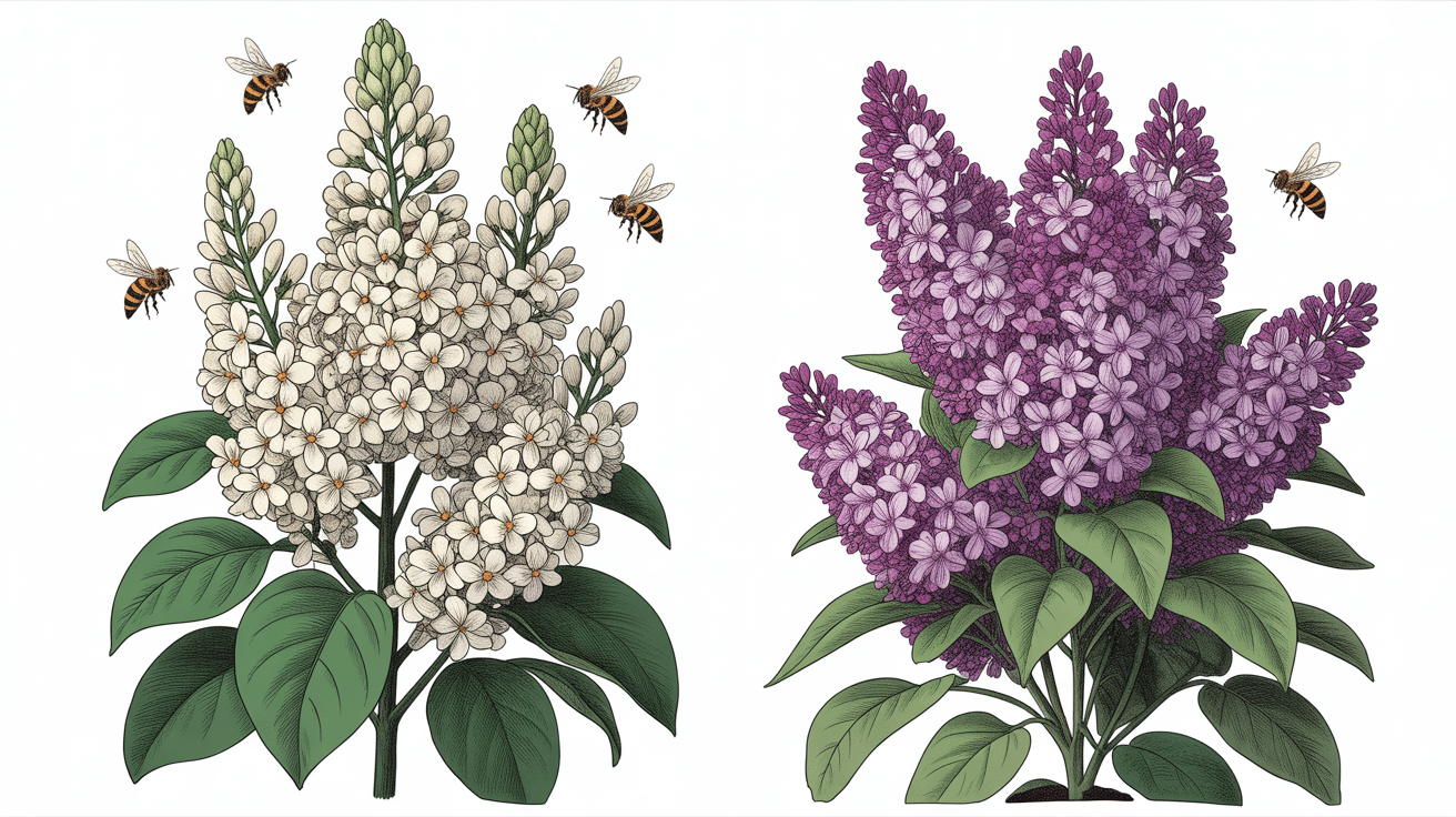 lilas du japon vs lilas européen illustration