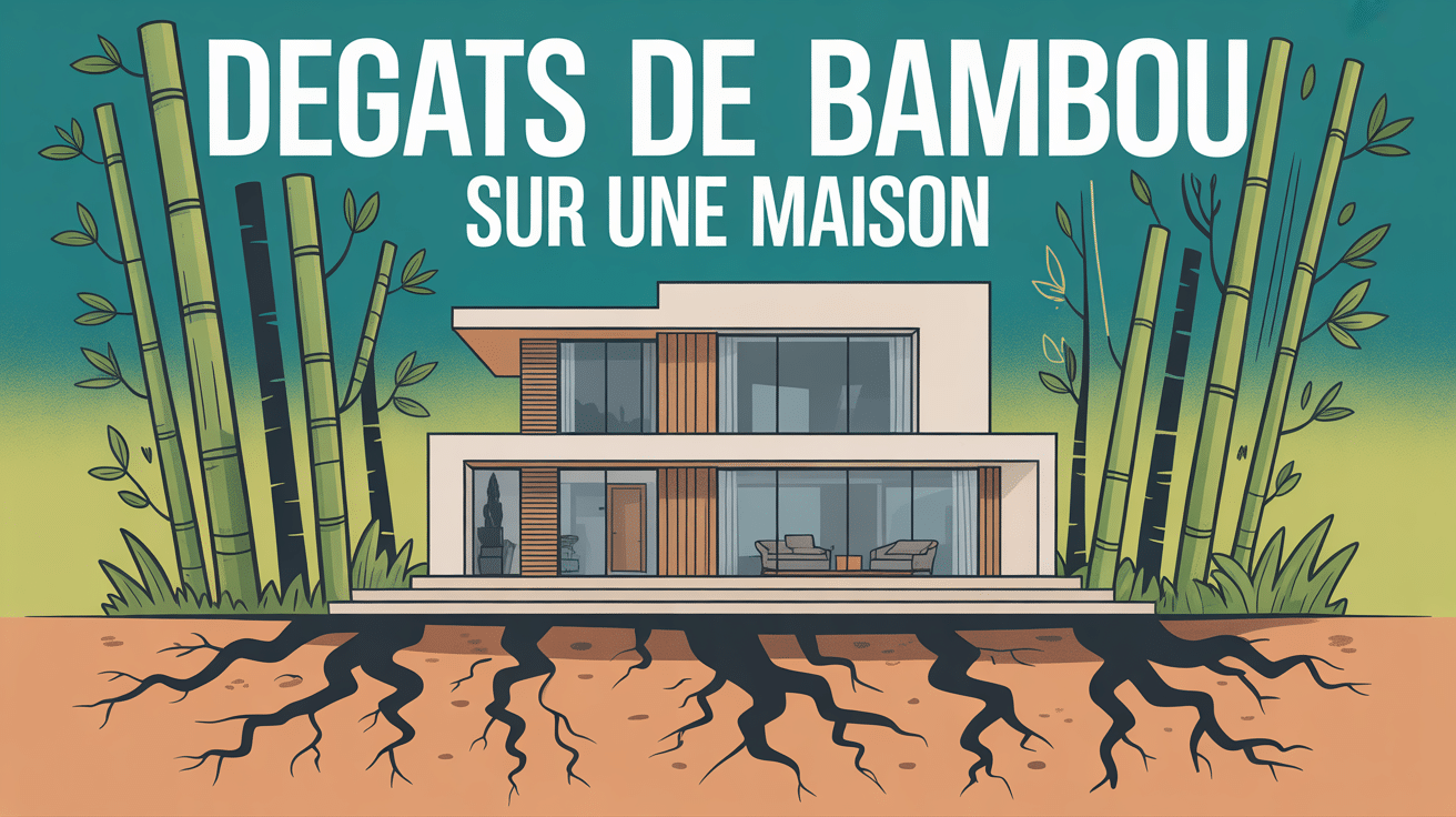 Illustration degat bambou maison fondations fissure