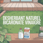 Dosage mélange bicarbonate de soude et vinaigre blanc pour désherber illustration jardin