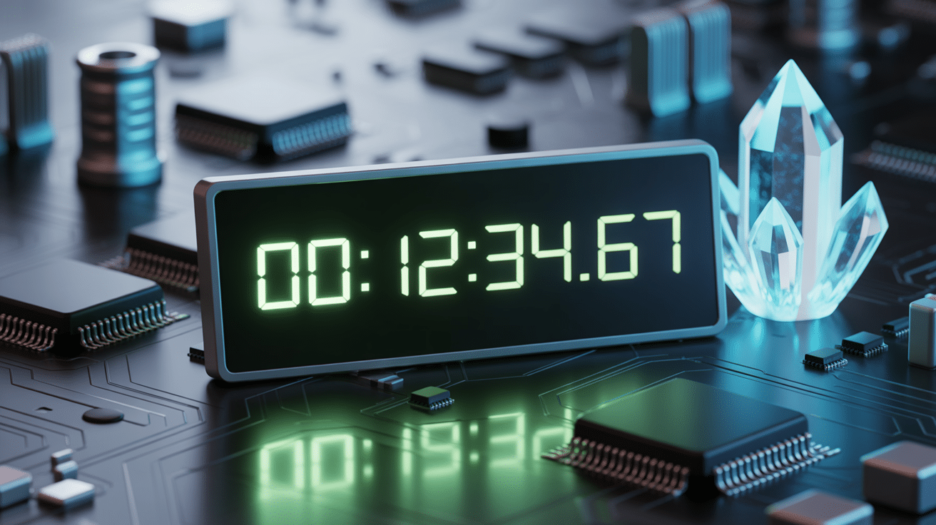 ecran digital horloge centieme et composants electroniques